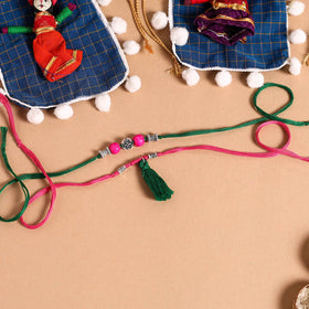  Handmade German Silver Rakhi & Lumba Set