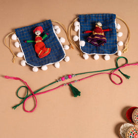  Handmade German Silver Rakhi & Lumba Set