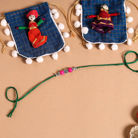  Handmade German Silver Rakhi & Lumba Set
