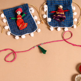  Handmade German Silver Rakhi & Lumba Set