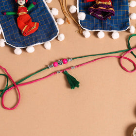  Handmade German Silver Rakhi & Lumba Set
