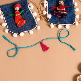  Handmade German Silver Rakhi & Lumba Set