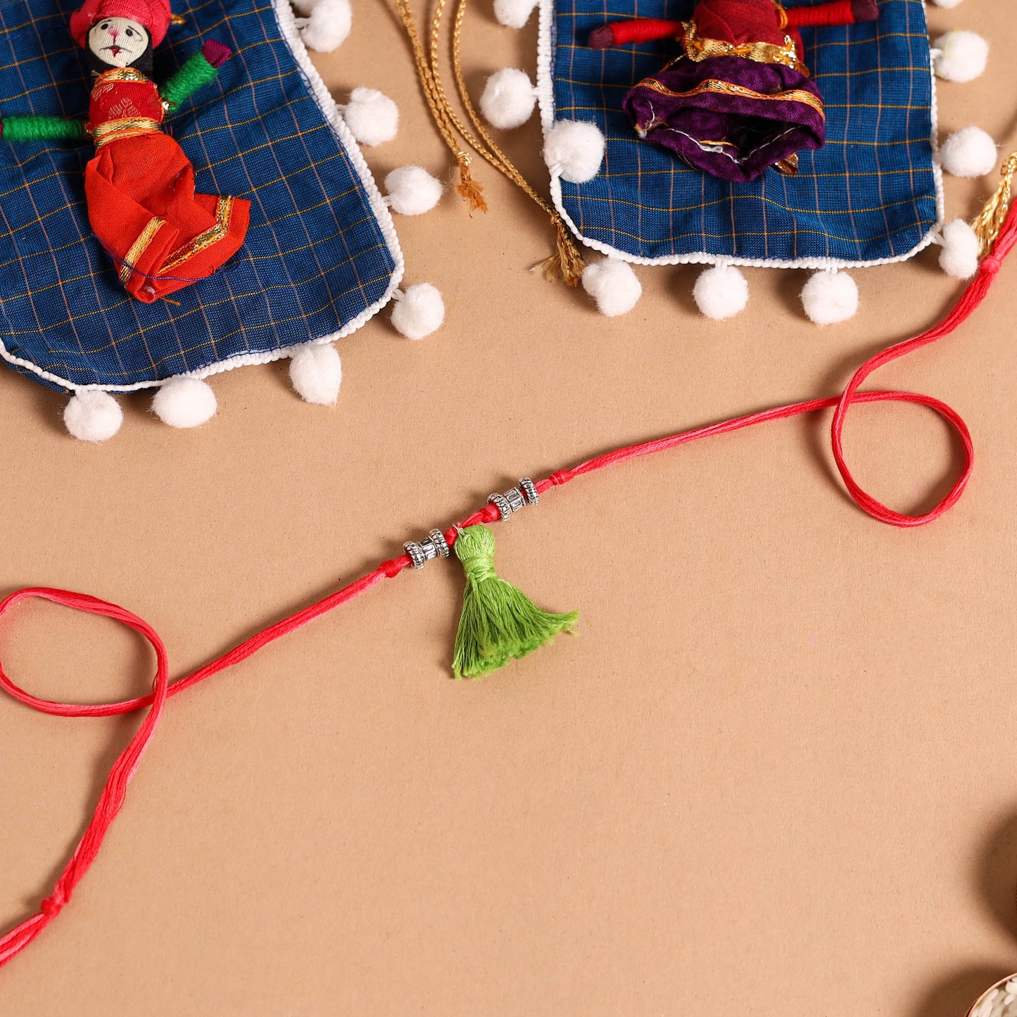  Handmade German Silver Rakhi & Lumba Set