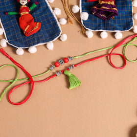  Handmade German Silver Rakhi & Lumba Set