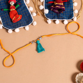  Handmade German Silver Rakhi & Lumba Set