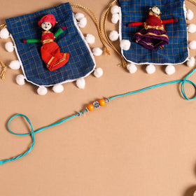  Handmade German Silver Rakhi & Lumba Set