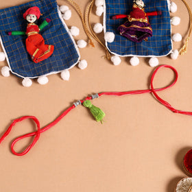  Handmade German Silver Rakhi & Lumba Set