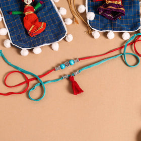  Handmade German Silver Rakhi & Lumba Set