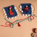  Handmade German Silver Rakhi & Lumba Set