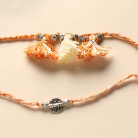 Handmade German Silver Rakhi & Lumba Set