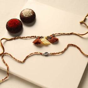 Handmade German Silver Rakhi & Lumba Set