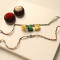 Handmade German Silver Rakhi & Lumba Set