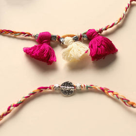 Handmade German Silver Rakhi & Lumba Set