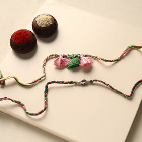 Handmade German Silver Rakhi & Lumba Set