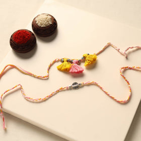Handmade German Silver Rakhi & Lumba Set