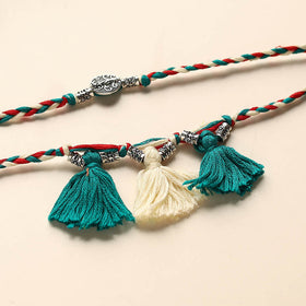  Handmade German Silver Rakhi & Lumba Set