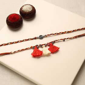  Handmade German Silver Rakhi & Lumba Set