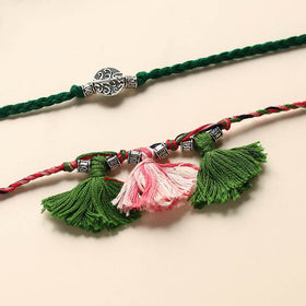  Handmade German Silver Rakhi & Lumba Set
