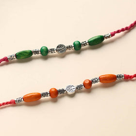  Handmade German Silver Rakhi (Set of 2)