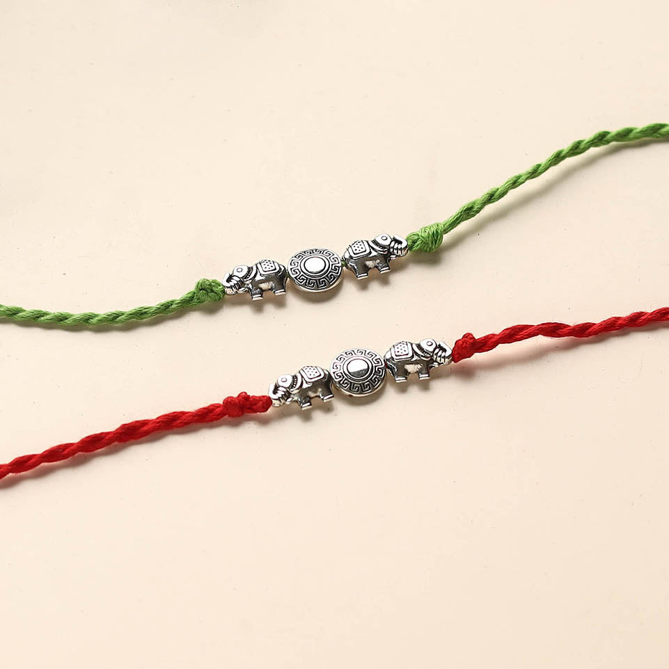  Handmade German Silver Rakhi (Set of 2)
