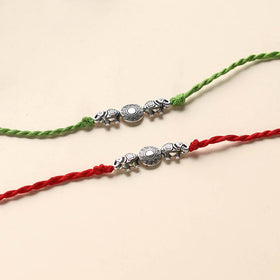  Handmade German Silver Rakhi (Set of 2)