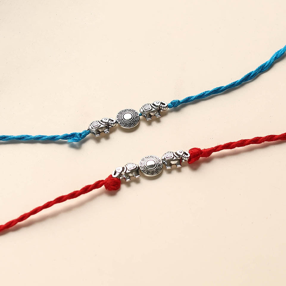  Handmade German Silver Rakhi (Set of 2)