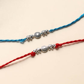  Handmade German Silver Rakhi (Set of 2)