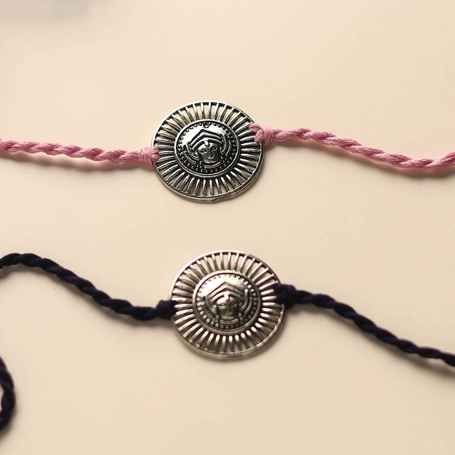 Handmade German Silver Rakhi (Set of 2)