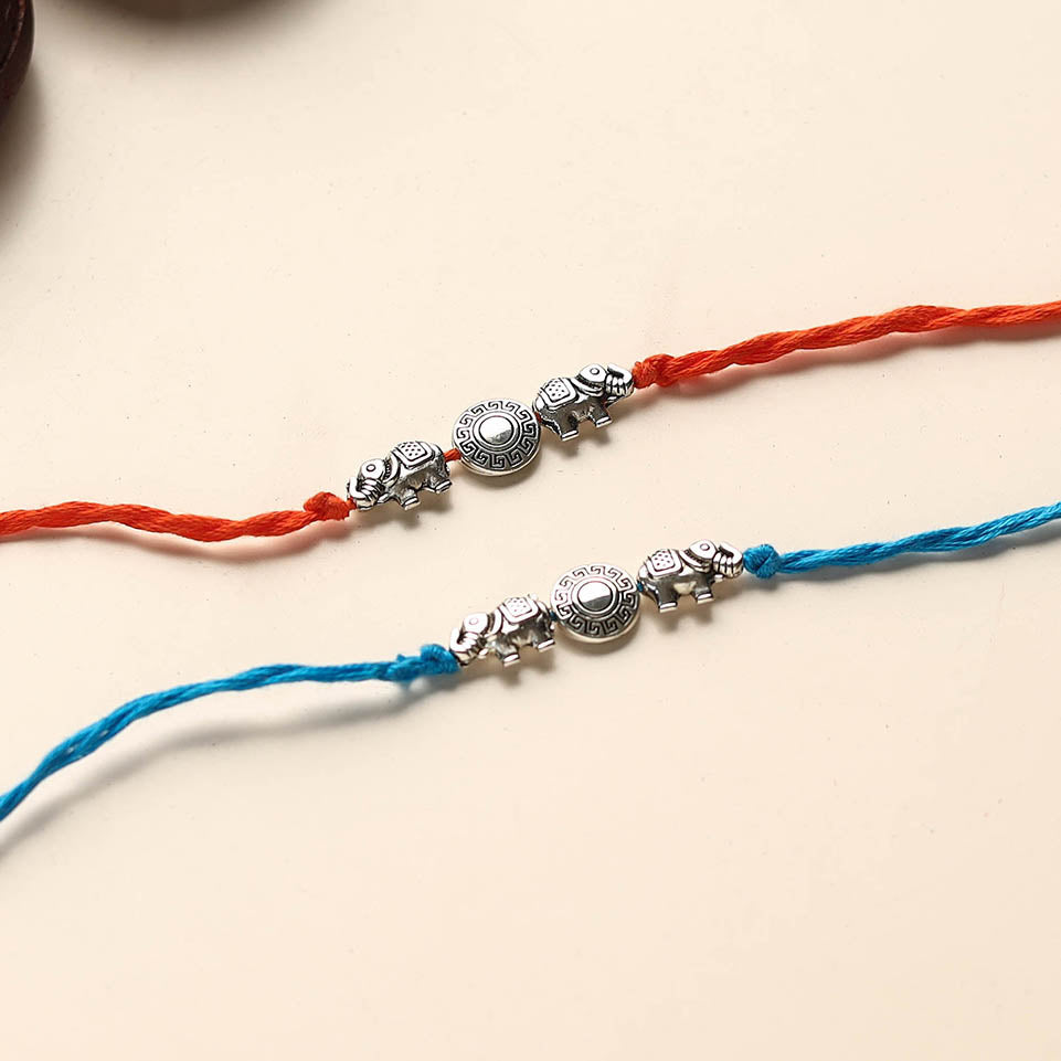  Handmade German Silver Rakhi (Set of 2)