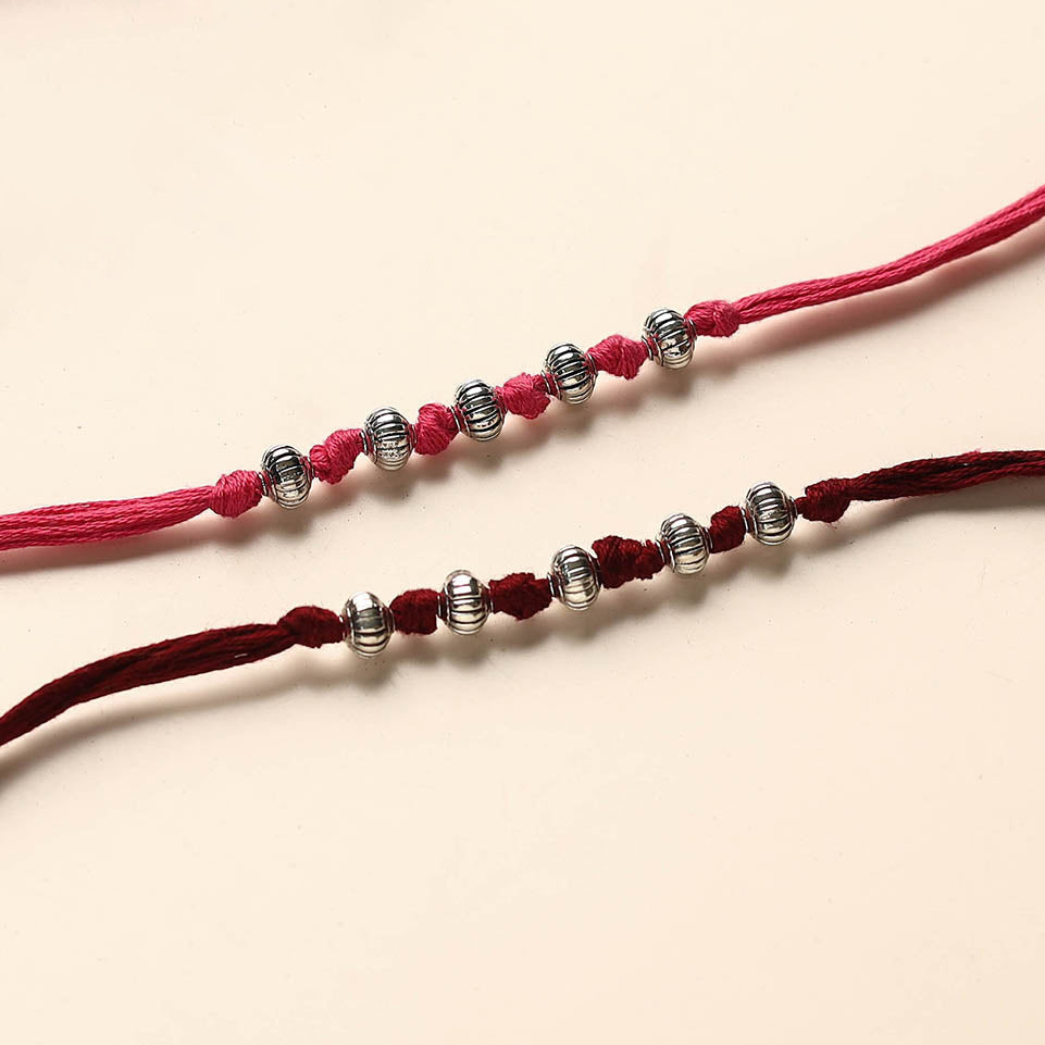  Handmade German Silver Rakhi (Set of 2)