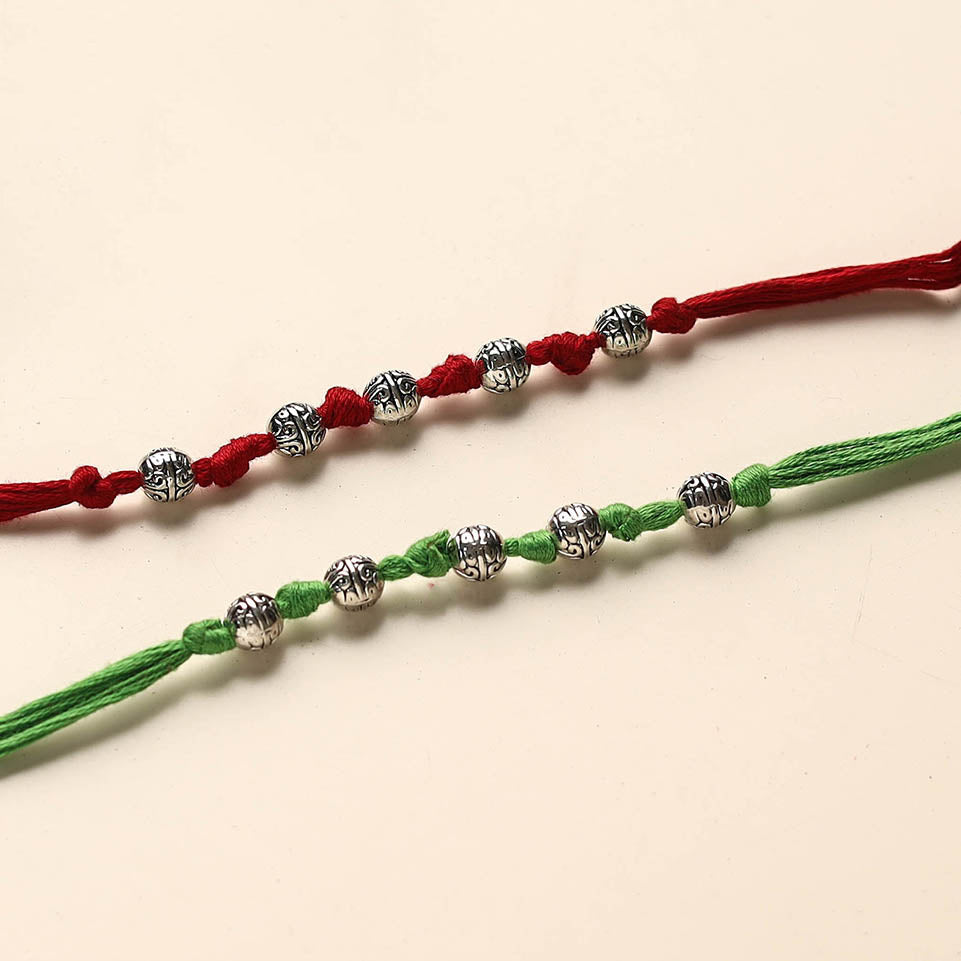  Handmade German Silver Rakhi (Set of 2)