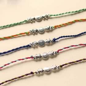 Handmade German Silver Rakhi (Set of 5)