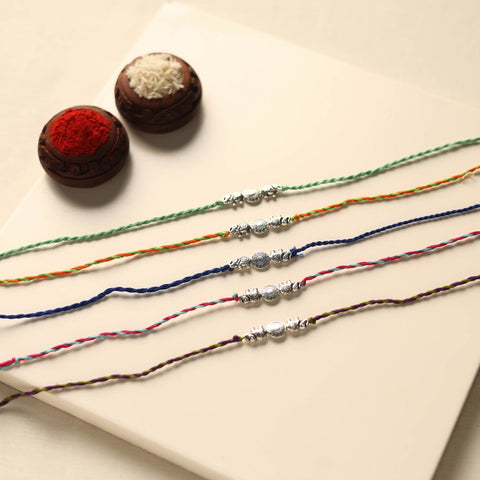 Handmade German Silver Rakhi (Set of 5)