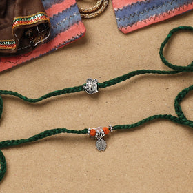 Handmade german silver beads rakhi & lumba set 190
