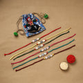 Handmade jute fabart shell work rakhi (set of 6) 157