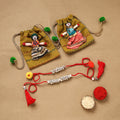 Handmade ghungroo work bhaiya bhabhi rakhi set 204