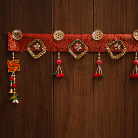 Handmade gota & bead work banarasi fabric toran for home