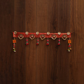 Handmade gota & bead work banarasi fabric toran for home