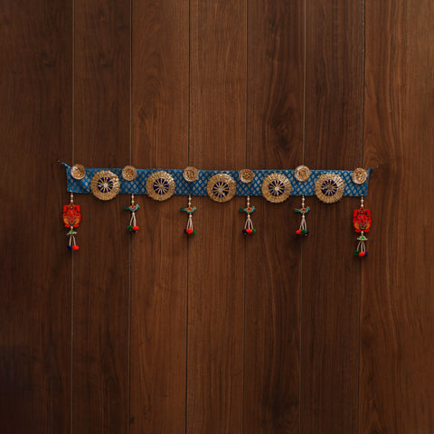 Handmade gota & bead work banarasi fabric toran for home