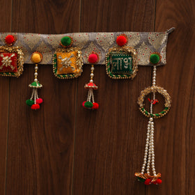 Handmade gota & bead work banarasi fabric toran for home