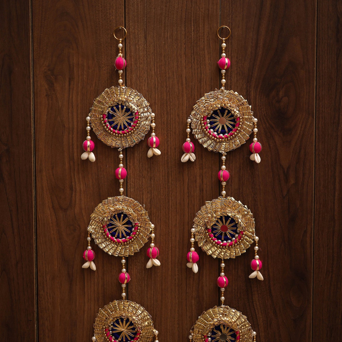 Handmade gota & bead work hanging for home decor (set of 2)