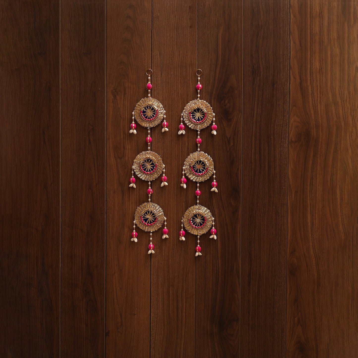 Handmade gota & bead work hanging for home decor (set of 2)