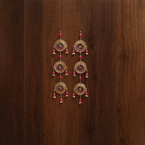 Handmade gota & bead work hanging for home decor (set of 2)