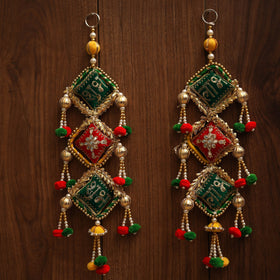 Handmade gota & bead work hanging for home decor (set of 2)