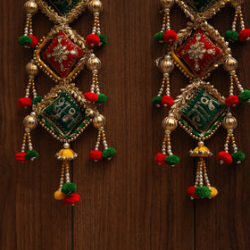 Handmade gota & bead work hanging for home decor (set of 2)
