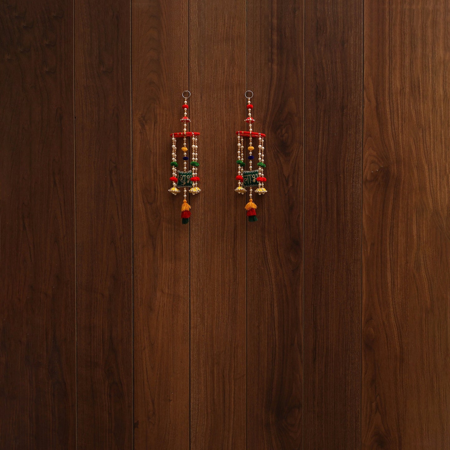 Handmade gota & bead work hanging for home decor (set of 2)