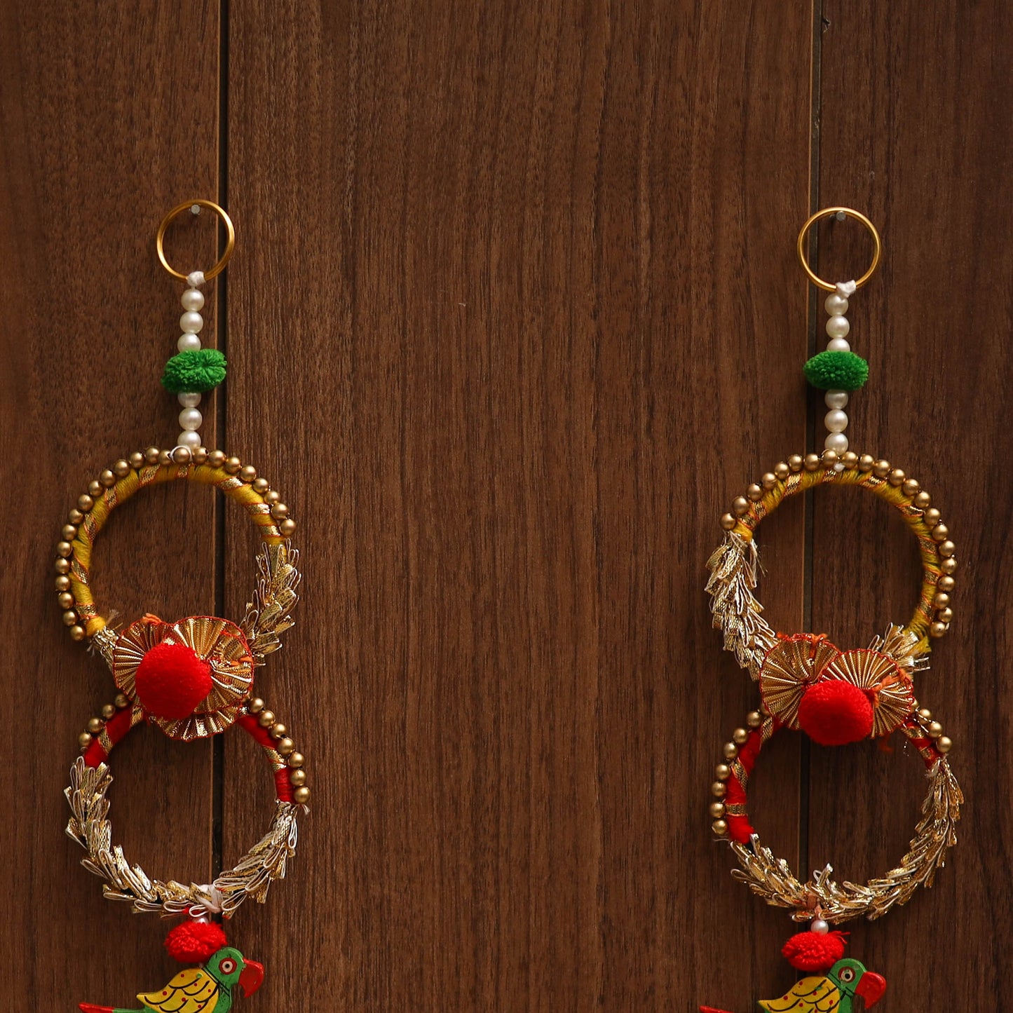 Handmade gota & bead work hanging for home decor (set of 2)