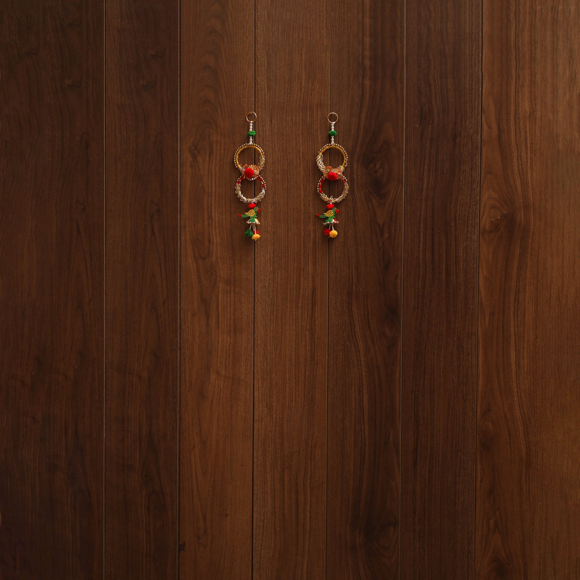 Handmade gota & bead work hanging for home decor (set of 2)