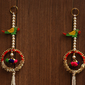 Handmade gota & bead work hanging for home decor (set of 2)