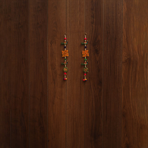 Handmade gota & bead work hanging for home decor (set of 2)